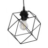 GloboStar® SOLIS 201-0045 Vintage Κρεμαστό Φωτιστικό Πλέγμα Μονόφωτο 1 x E27 IP20 Μαύρο Μέταλλο - Μ17 x Π17 x Υ75cm