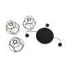 GloboStar® RAYLO 201-0048 Vintage Κρεμαστό Φωτιστικό Πλέγμα Τριφωτο 3 x E27 IP20 Mεταλλικό Μαύρο με Μπεζ Σχοινί - Μ30 x Π30 x Υ70cm