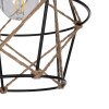 GloboStar® RAYLO 201-0048 Vintage Κρεμαστό Φωτιστικό Πλέγμα Τριφωτο 3 x E27 IP20 Mεταλλικό Μαύρο με Μπεζ Σχοινί - Μ30 x Π30 x Υ70cm