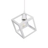 GloboStar® DISE 201-0052 Μοντέρνο Κρεμαστό Φωτιστικό Κύβος Μονόφωτο 1 x E27 IP20 Λευκό Μέταλλο - Μ18 x Π18 x Υ68cm
