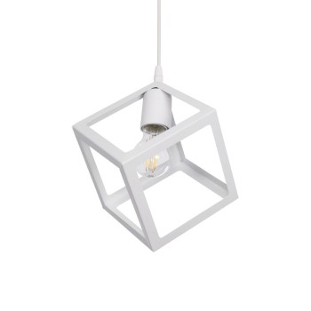 GLOBOSTAR® DISE 201-0052 Μοντέρνο Κρεμαστό Φωτιστικό Οροφής με Ντουί 1 x E27 AC 220-240V IP20 - Λευκό - Μ28 x Π28 x Υ31cm