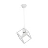 GloboStar® DISE 201-0052 Μοντέρνο Κρεμαστό Φωτιστικό Κύβος Μονόφωτο 1 x E27 IP20 Λευκό Μέταλλο - Μ18 x Π18 x Υ68cm