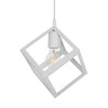 GloboStar® DISE 201-0052 Μοντέρνο Κρεμαστό Φωτιστικό Κύβος Μονόφωτο 1 x E27 IP20 Λευκό Μέταλλο - Μ18 x Π18 x Υ68cm