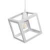 GloboStar® DISE 201-0052 Μοντέρνο Κρεμαστό Φωτιστικό Κύβος Μονόφωτο 1 x E27 IP20 Λευκό Μέταλλο - Μ18 x Π18 x Υ68cm