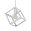 GloboStar® DISE 201-0052 Μοντέρνο Κρεμαστό Φωτιστικό Κύβος Μονόφωτο 1 x E27 IP20 Λευκό Μέταλλο - Μ18 x Π18 x Υ68cm