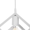 GloboStar® DISE 201-0052 Μοντέρνο Κρεμαστό Φωτιστικό Κύβος Μονόφωτο 1 x E27 IP20 Λευκό Μέταλλο - Μ18 x Π18 x Υ68cm