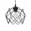GloboStar® SOLON 201-0059 Μοντέρνο Κρεμαστό Φωτιστικό Πλέγμα Μονόφωτο 1 x E27 IP20 Μαύρο Μέταλλο - Μ22 x Π22 x Υ70cm