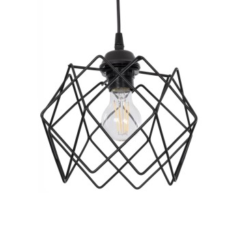 GLOBOSTAR® SOLON 201-0059 Μοντέρνο Κρεμαστό Φωτιστικό Οροφής με Ντουί 1 x E27 AC 220-240V IP20 - Μαύρο - Μ24 x Π24 x Υ23cm