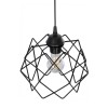 GloboStar® SOLON 201-0059 Μοντέρνο Κρεμαστό Φωτιστικό Πλέγμα Μονόφωτο 1 x E27 IP20 Μαύρο Μέταλλο - Μ22 x Π22 x Υ70cm