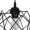 GloboStar® SOLON 201-0059 Μοντέρνο Κρεμαστό Φωτιστικό Πλέγμα Μονόφωτο 1 x E27 IP20 Μαύρο Μέταλλο - Μ22 x Π22 x Υ70cm