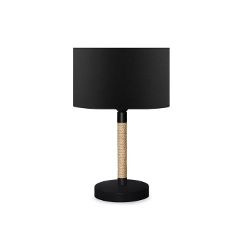 GLOBOSTAR® BRONX 201-0062 Μοντέρνο Επιτραπέζιο Φωτιστικό Πορτατίφ με Ντουί 1 x E27 AC 220-240V IP20 - Μαύρο & Μπεζ - Μ24 x Π24 x Υ37cm