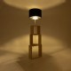 GloboStar® LUMO 201-0070 Μοντέρνο Επιδαπέδιο Φωτιστικό Μονόφωτο 1 x E27 IP20 Μπεζ Ξύλο με Μαύρο Ύφασμα - Μ37 x Π37 x Υ155cm