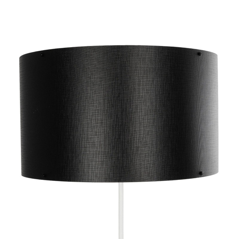 GloboStar® LUMO 201-0070 Μοντέρνο Επιδαπέδιο Φωτιστικό Μονόφωτο 1 x E27 IP20 Μπεζ Ξύλο με Μαύρο Ύφασμα - Μ37 x Π37 x Υ155cm