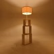 GloboStar® LUMO 201-0071 Μοντέρνο Επιδαπέδιο Φωτιστικό Μονόφωτο 1 x E27 IP20 Μπεζ Ξύλο με Μπεζ Ύφασμα - Μ37 x Π37 x Υ155cm