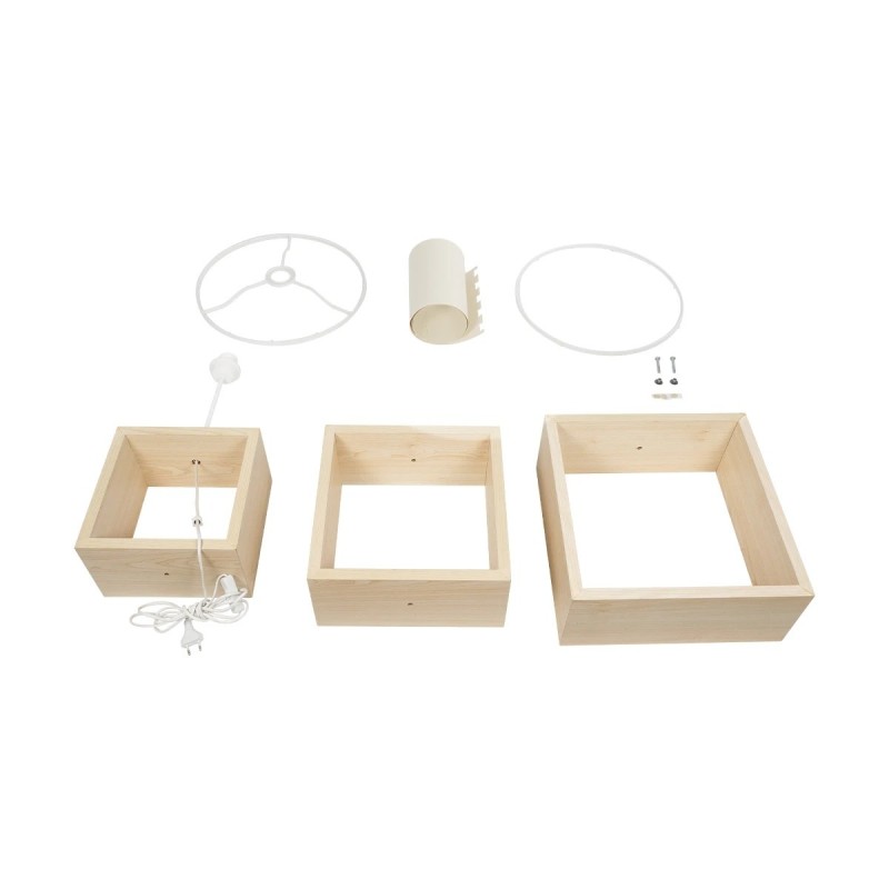 GloboStar® LUMO 201-0071 Μοντέρνο Επιδαπέδιο Φωτιστικό Μονόφωτο 1 x E27 IP20 Μπεζ Ξύλο με Μπεζ Ύφασμα - Μ37 x Π37 x Υ155cm