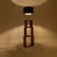 GloboStar® LUMO 201-0072 Μοντέρνο Επιδαπέδιο Φωτιστικό Μονόφωτο 1 x E27 IP20 Καρυδί Ξύλο με Μαύρο Ύφασμα - Μ37 x Π37 x Υ155cm