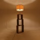 GloboStar® LUMO 201-0073 Μοντέρνο Επιδαπέδιο Φωτιστικό Μονόφωτο 1 x E27 IP20 Καρυδί Ξύλο με Μπεζ Ύφασμα - Μ37 x Π37 x Υ155cm