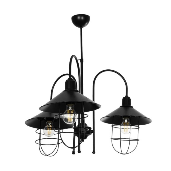 GloboStar® BLAZEO 201-0079 Vintage Κρεμαστό Φωτιστικό Καμπάνα Τρίφωτο 3 x E27 IP20 Μαύρο Μέταλλο - Μ40 x Π40 x Υ40cm GloboStar® BLAZEO 201-0079 Vintage Κρεμαστό Φωτιστικό Καμπάνα Τρίφωτο 3 x E27 IP20 Μαύρο Μέταλλο - Μ40 x Π40 x Υ40cm