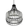 GloboStar® LUMAON 201-0081 Vintage Κρεμαστό Φωτιστικό Πλέγμα Μονόφωτο 1 x E27 IP20 Μαύρο Μέταλλο με Διάφανο Κρύσταλλο - Μ28 x Π28 x Υ80cm