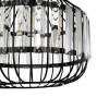 GloboStar® LUMAON 201-0081 Vintage Κρεμαστό Φωτιστικό Πλέγμα Μονόφωτο 1 x E27 IP20 Μαύρο Μέταλλο με Διάφανο Κρύσταλλο - Μ28 x Π28 x Υ80cm