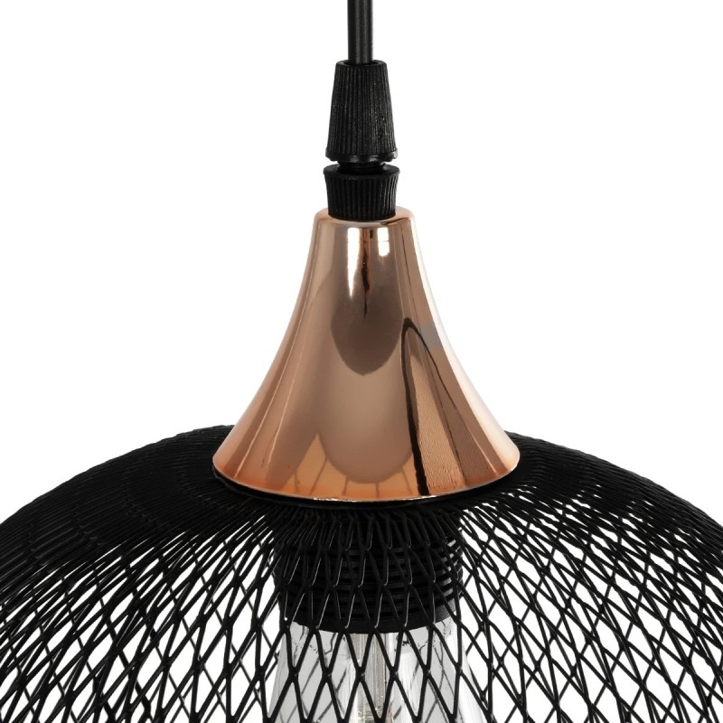 GLOBOSTAR® GLIND 201-0082 Vintage Κρεμαστό Φωτιστικό Οροφής με Ντουί 3 x E27 AC 220-240V IP20 - Μαύρο - Μ55 x Π25 x Υ70cm