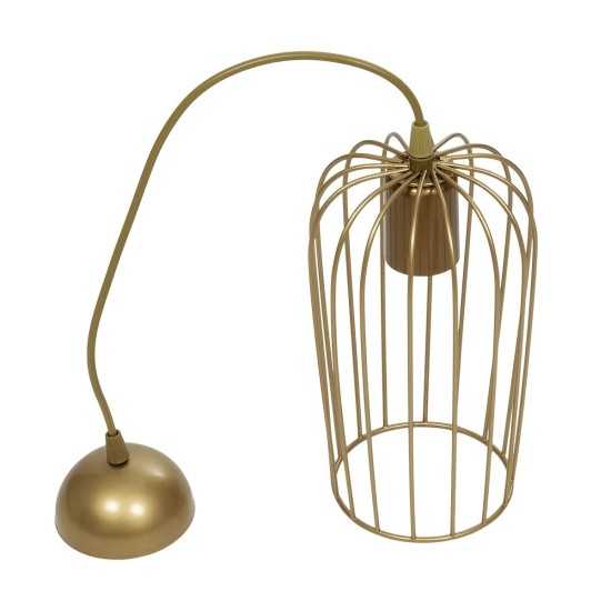GloboStar® GLOMIA 201-0085 Vintage Κρεμαστό Φωτιστικό Πλέγμα Μονόφωτο 1 x E27 IP20 Μαύρο με Μπρονζέ Μέταλλο - Μ15 x Π15 x Υ75cm GloboStar® GLOMIA 201-0085 Vintage Κρεμαστό Φωτιστικό Πλέγμα Μονόφωτο 1 x E27 IP20 Μαύρο με Μπρονζέ Μέταλλο - Μ15 x Π15 x Υ75cm