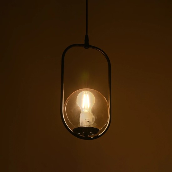 GloboStar® ZENITH 201-0093 Κρεμαστό Φωτιστικό Οροφής Μπάλα Μονόφωτο Vintage 1 x E27 IP20 Μαύρο Μέταλλο με Μελί Γυαλί - Μ17 x Π17 x Υ70cm GloboStar® ZENITH 201-0093 Κρεμαστό Φωτιστικό Οροφής Μπάλα Μονόφωτο Vintage 1 x E27 IP20 Μαύρο Μέταλλο με Μελί Γυαλί - Μ17 x Π17 x Υ70cm