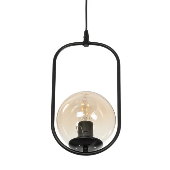 GloboStar® ZENITH 201-0093 Κρεμαστό Φωτιστικό Οροφής Μπάλα Μονόφωτο Vintage 1 x E27 IP20 Μαύρο Μέταλλο με Μελί Γυαλί - Μ17 x Π17 x Υ70cm GloboStar® ZENITH 201-0093 Κρεμαστό Φωτιστικό Οροφής Μπάλα Μονόφωτο Vintage 1 x E27 IP20 Μαύρο Μέταλλο με Μελί Γυαλί - Μ17 x Π17 x Υ70cm