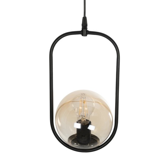 GloboStar® ZENITH 201-0093 Κρεμαστό Φωτιστικό Οροφής Μπάλα Μονόφωτο Vintage 1 x E27 IP20 Μαύρο Μέταλλο με Μελί Γυαλί - Μ17 x Π17 x Υ70cm GloboStar® ZENITH 201-0093 Κρεμαστό Φωτιστικό Οροφής Μπάλα Μονόφωτο Vintage 1 x E27 IP20 Μαύρο Μέταλλο με Μελί Γυαλί - Μ17 x Π17 x Υ70cm