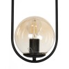GloboStar® ZENITH 201-0093 Κρεμαστό Φωτιστικό Οροφής Μπάλα Μονόφωτο Vintage 1 x E27 IP20 Μαύρο Μέταλλο με Μελί Γυαλί - Μ17 x Π17 x Υ70cm
