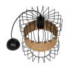 GloboStar® ORB 201-0096 Vintage Κρεμαστό Φωτιστικό Πλέγμα Μονόφωτο 1 x E27 IP20 Μαύρο Μέταλλο με Μπεζ Σχοινί - Μ28 x Π28 x Υ80cm