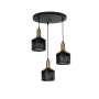 GLOBOSTAR® RADIANT 201-0097 Vintage Κρεμαστό Φωτιστικό Οροφής με Ντουί 3 x E27 AC 220-240V IP20 - Μαύρο & Χρυσό - Μ38 x Π38 x Υ50cm
