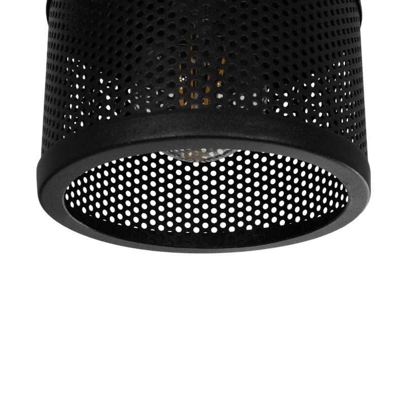 GloboStar® RADIANT 201-0097 Vintage Κρεμαστό Φωτιστικό Πλέγμα Τρίφωτο 3 x E27 IP20 Μαύρο & Χρυσό Μέταλλο - Μ30 x Π30 x Υ80cm