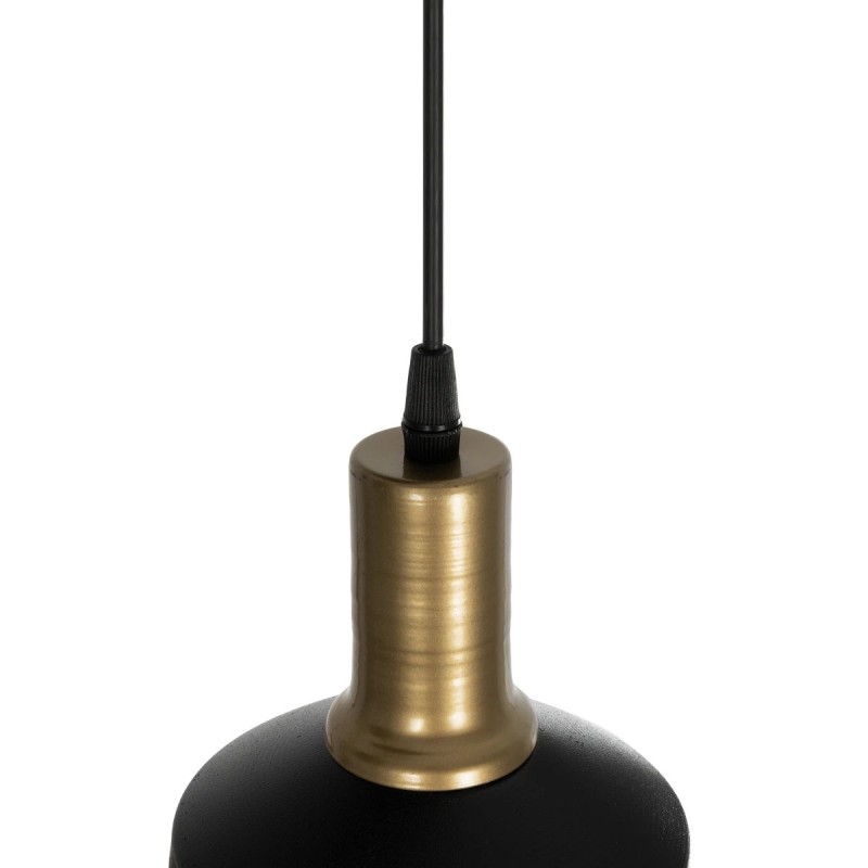 GloboStar® RADIANT 201-0097 Vintage Κρεμαστό Φωτιστικό Πλέγμα Τρίφωτο 3 x E27 IP20 Μαύρο & Χρυσό Μέταλλο - Μ30 x Π30 x Υ80cm