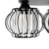 GloboStar® ILLUME 201-0100 Vintage Φωτιστικό Οροφής Κρύσταλλα Τρίφωτο 3 x E27 IP20 Μαύρο & Χρυσό Μέταλλο με Διάφανο Γυαλί - Μ35 x Π35 x Υ40cm