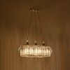 GloboStar® RAZIA 201-0101 Vintage Κρεμαστό Φωτιστικό Κρύσταλλα Τρίφωτο 3 x E27 IP20 Ασημί Μέταλλο με Διάφανο Γυαλί - Μ60 x Π40 x Υ70cm