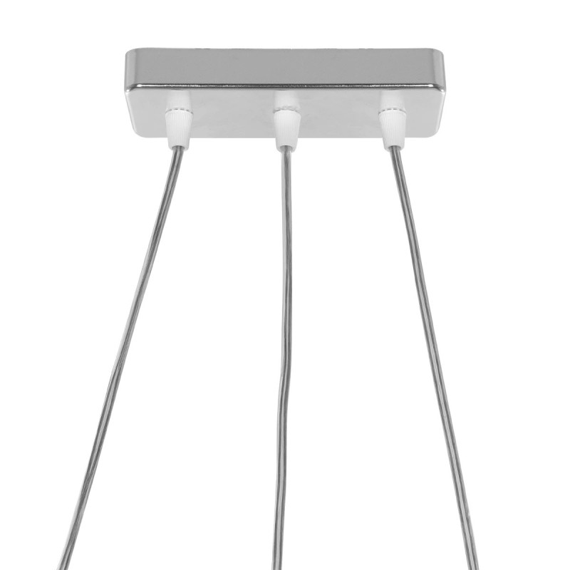 GloboStar® RAZIA 201-0101 Vintage Κρεμαστό Φωτιστικό Κρύσταλλα Τρίφωτο 3 x E27 IP20 Ασημί Μέταλλο με Διάφανο Γυαλί - Μ60 x Π40 x Υ70cm