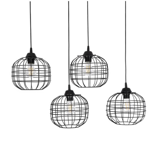 GloboStar® PULSAR 201-0103 Vintage Κρεμαστό Φωτιστικό Ράγα Πολύφωτο 4 x E27 IP20 Μαύρο Μέταλλο - Μ70 x Π20 x Υ80cm GloboStar® PULSAR 201-0103 Vintage Κρεμαστό Φωτιστικό Ράγα Πολύφωτο 4 x E27 IP20 Μαύρο Μέταλλο - Μ70 x Π20 x Υ80cm