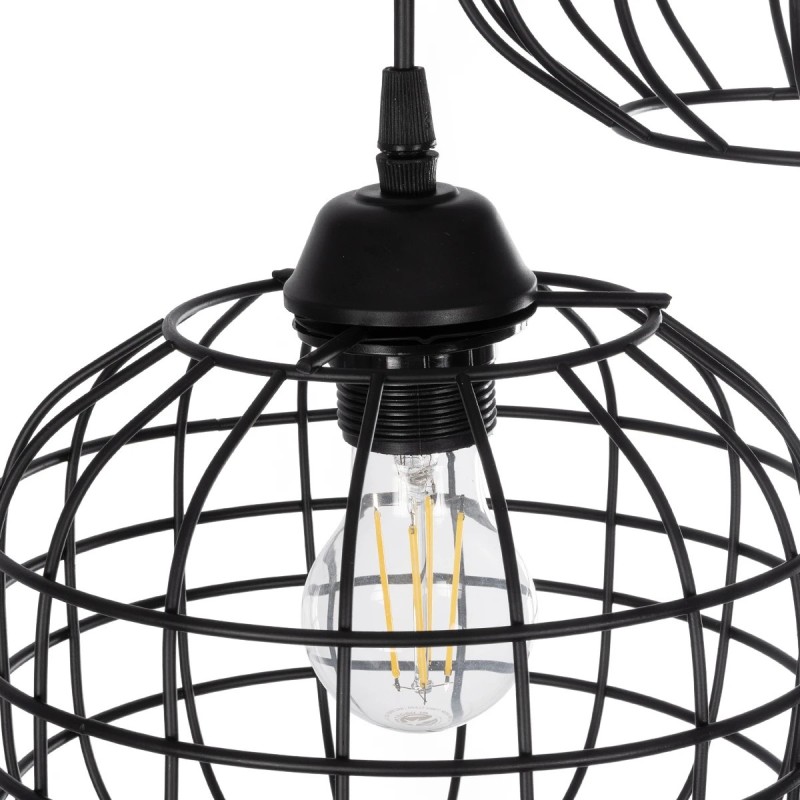 GloboStar® PULSAR 201-0103 Vintage Κρεμαστό Φωτιστικό Ράγα Πολύφωτο 4 x E27 IP20 Μαύρο Μέταλλο - Μ70 x Π20 x Υ80cm