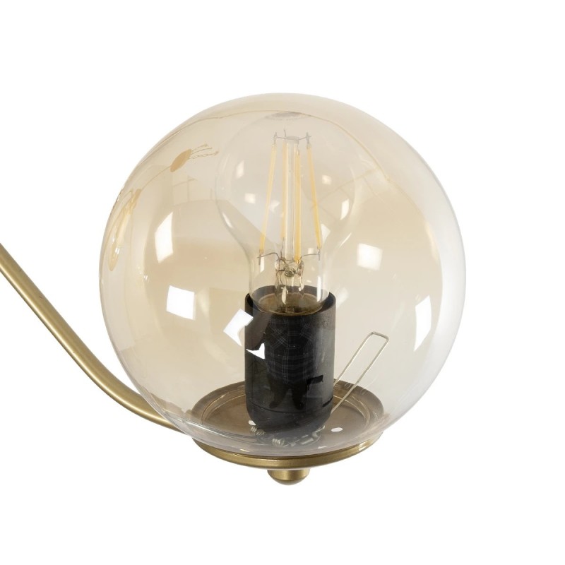 GloboStar® SUNRAY 201-0110 Vintage Κρεμαστό Φωτιστικό Μπάλα Πολύφωτο 4 x E27 IP20 Χρυσό Μέταλλο με Μελί Γυαλί - Μ55 x Π55 x Υ48cm