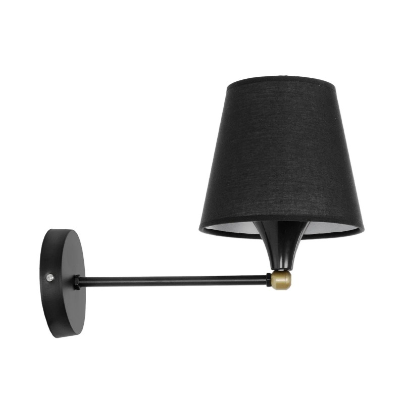 GLOBOSTAR® BLAKI 201-0115 Μοντέρνο Φωτιστικό Τοίχου - Απλίκα με Ντουί 1 x E27 AC 220-240V IP20 - Μαύρο - Μ40 x Π15 x Υ20cm