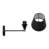 GLOBOSTAR® BLAKI 201-0115 Μοντέρνο Φωτιστικό Τοίχου - Απλίκα με Ντουί 1 x E27 AC 220-240V IP20 - Μαύρο - Μ40 x Π15 x Υ20cm