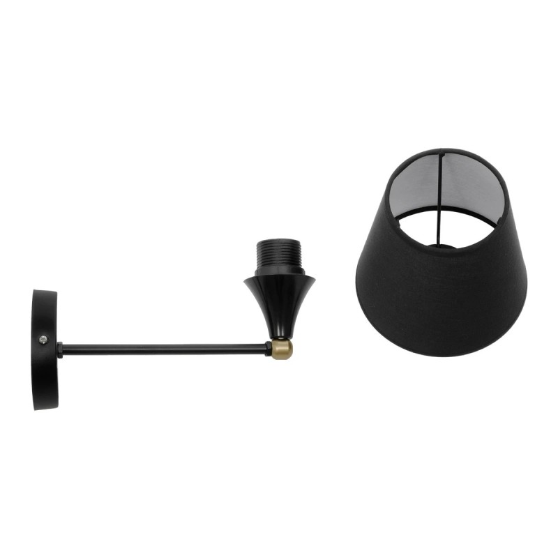 GLOBOSTAR® BLAKI 201-0115 Μοντέρνο Φωτιστικό Τοίχου - Απλίκα με Ντουί 1 x E27 AC 220-240V IP20 - Μαύρο - Μ40 x Π15 x Υ20cm