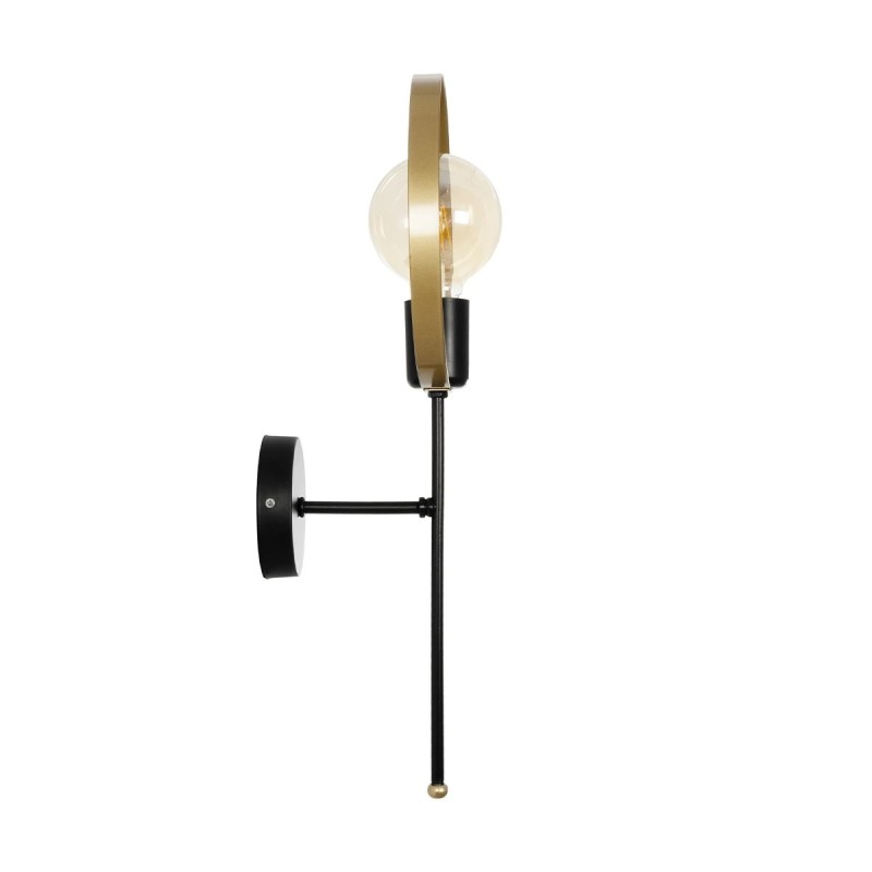 GLOBOSTAR® SOPA 201-0120 Μοντέρνο Φωτιστικό Τοίχου - Απλίκα με Ντουί 1 x E27 AC 220-240V IP20 - Μαύρο - Μ23 x Π15 x Υ51cm