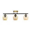 GLOBOSTAR® RADIUS 201-0122 Vintage Φωτιστικό Οροφής με Ντουί 3 x E27 AC 220-240V IP20 - Χρυσό, Μαύρο & Μελί- Μ60 x Π13 x Υ16cm