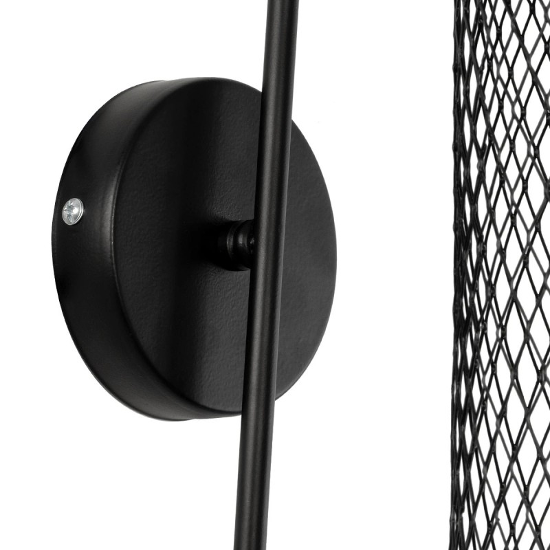 GLOBOSTAR® HANDANG 201-0123 Vintage Φωτιστικό Τοίχου - Απλίκα με Ντουί 1 x E27 AC 220-240V IP20 - Μαύρο - Μ12 x Π24 x Υ34cm