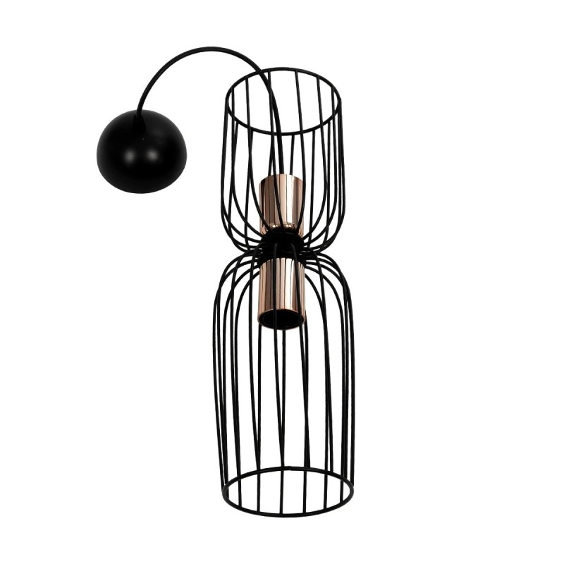 GLOBOSTAR® LAVERA 201-0124 Vintage Κρεμαστό Φωτιστικό Οροφής με Ντουί 1 x E27 AC 220-240V IP20 - Μπρονζέ & Μαύρο - Μ14 x Π14 x Υ44cm