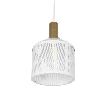 GLOBOSTAR® NETO 201-0129 Μοντέρνο Κρεμαστό Φωτιστικό Οροφής με Ντουί 1 x E27 AC 220-240V IP20 - Χρυσό & Λευκό - Μ18 x Π18 x Υ70cm