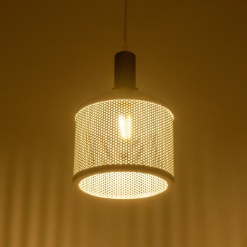 GLOBOSTAR® NETO 201-0129 Μοντέρνο Κρεμαστό Φωτιστικό Οροφής με Ντουί 1 x E27 AC 220-240V IP20 - Χρυσό & Λευκό - Μ18 x Π18 x Υ70cm