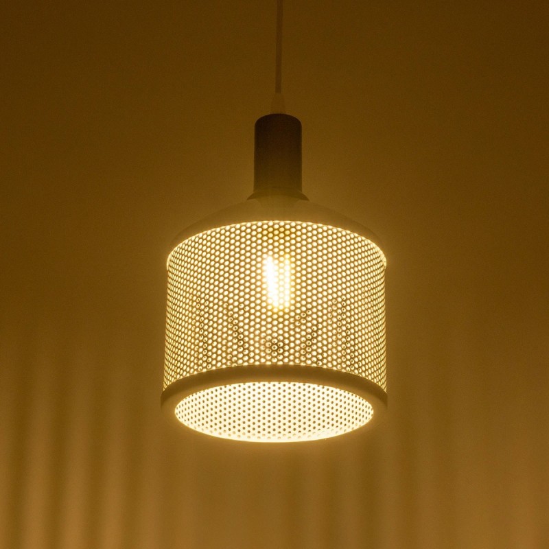 GLOBOSTAR® NETO 201-0129 Μοντέρνο Κρεμαστό Φωτιστικό Οροφής με Ντουί 1 x E27 AC 220-240V IP20 - Χρυσό & Λευκό - Μ18 x Π18 x Υ70cm